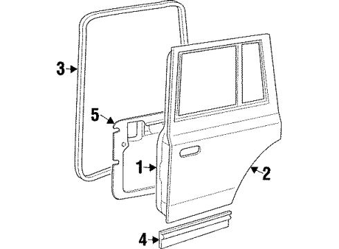 Mopar 55235905AA Door Shell, Rear 55235905AA Mopar Door Shell, Rear