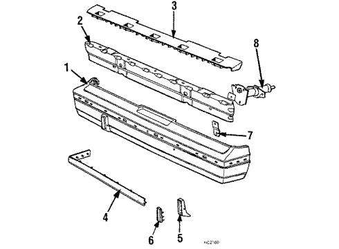 1984 Chrysler LeBaron Bumper Assembly - Rear Diagram