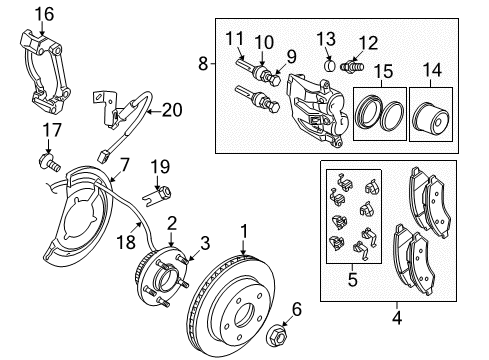 2006 Dodge Ram 1500 Caliper Piston Diagram for 5143399AA