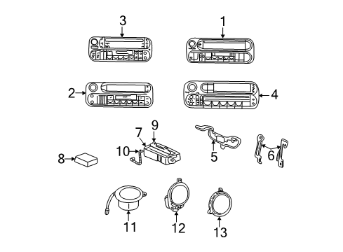 2005 Jeep Liberty Rear Driver Speaker, Outer Diagram for 5082451AC