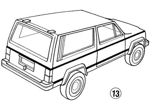 1993 Jeep Cherokee Stripe Tape, Black Diagram for 4723428