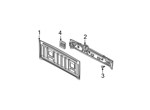 2002 Dodge Ram 1500 Reinforcement Panel, Rear Diagram for 55276459AD