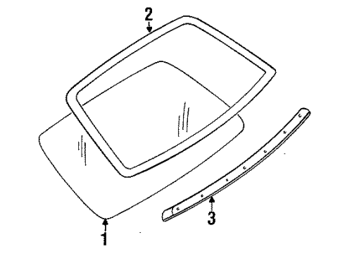 2000 Dodge Stratus Glass & Hardware - Back Glass Diagram
