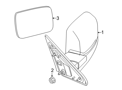2014 Ram 2500 Power Mirror, Front Passenger Side Diagram for 68416902AC