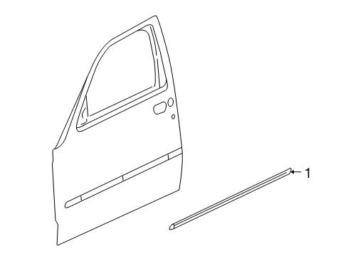 2009 Dodge Nitro Side Molding, Front Driver Side Diagram for 1BS49TZZAB