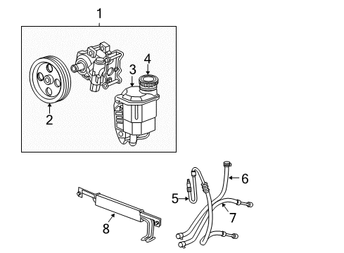 2003 Dodge Ram 2500 Power Steering Return Hose Diagram for 52113639AC