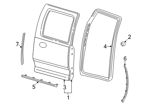 2012 Ram 2500 Door & Components Diagram