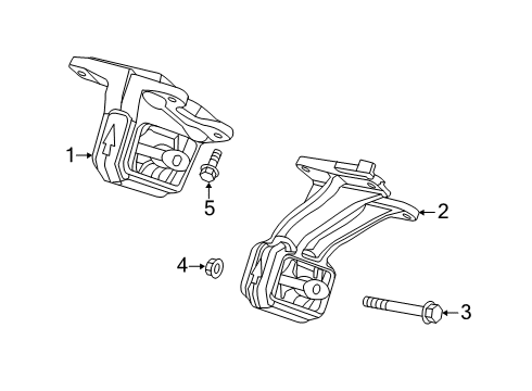 2019 Ram 2500 Motor Mount Bolt, Driver Side Diagram for 6512861AA