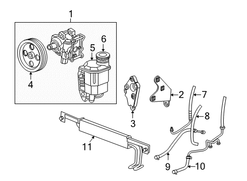 2007 Dodge Ram 3500 Power Steering Pressure Hose Diagram for 52113928AF