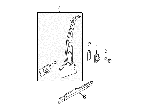 2001 Chrysler PT Cruiser Inner Sill, Driver Side Diagram for 4724501AB