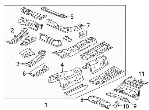 2018 Chrysler 300 Front Floor Pan Diagram for 68043495AR