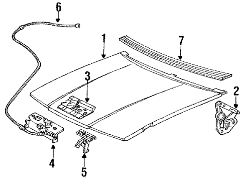 1987 Chrysler LeBaron Hinge Diagram for 4655202
