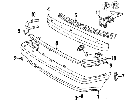 1990 Dodge Monaco Bumper & Components - Rear Diagram