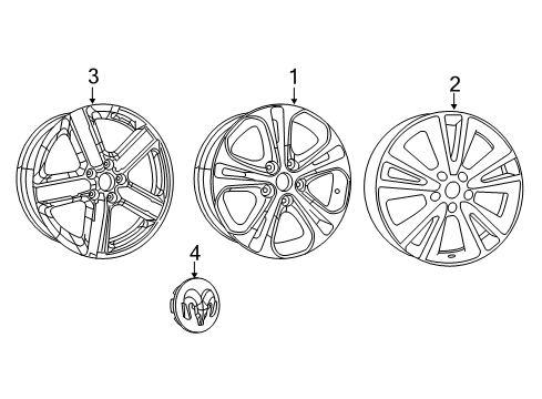 2013 Dodge Durango Wheel, Alloy Diagram for 1TE70DD5AE