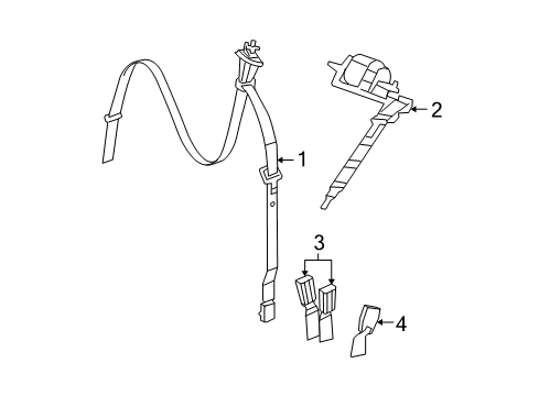 2014 Ram C/V Buckle End, Rear Inner Passenger Side Diagram for ZV901D1AA