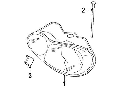 2001 Chrysler LHS Headlamp Components Diagram