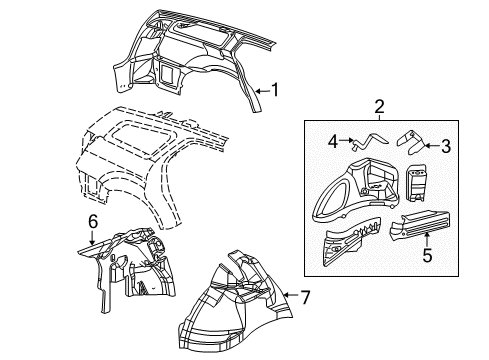 2005 Dodge Magnum Wheelhouse Panel, Rear Passenger Side Diagram for 4780916AF