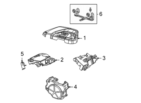 2021 Jeep Gladiator Engine Cover, Upper Diagram for 5281731AC