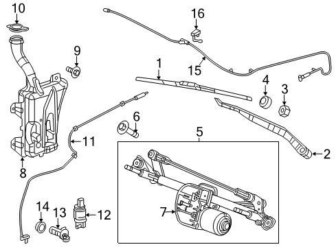 2015 Chrysler 200 Wiper Arm, Front Driver Side Diagram for 68241707AB