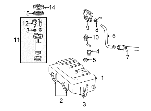 1995 Dodge B1500 Fuel Pump Diagram for 52127761