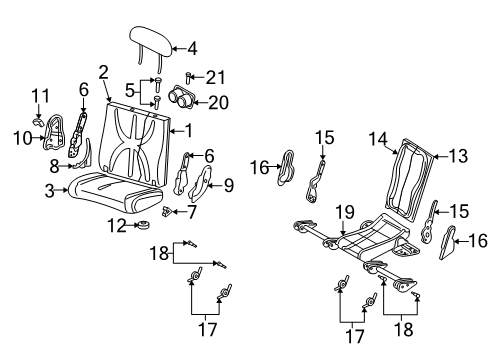 2003 Dodge Durango Release Handle, Taupe, Center Passenger Side Diagram for TN521L5AA