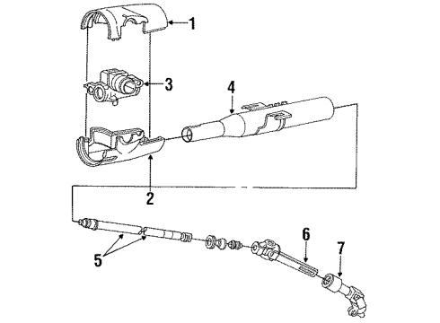 1990 Dodge Spirit Steering Column Components Diagram