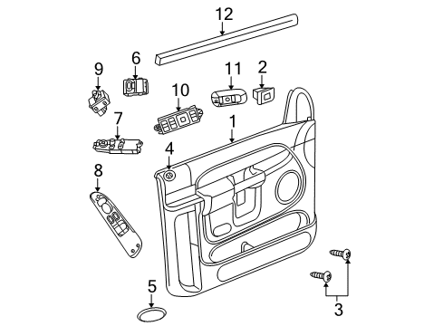 2006 Dodge Ram 1500 Door Trim Panel, Gray, Front Inner Driver Side Diagram for 5KE731D5AC