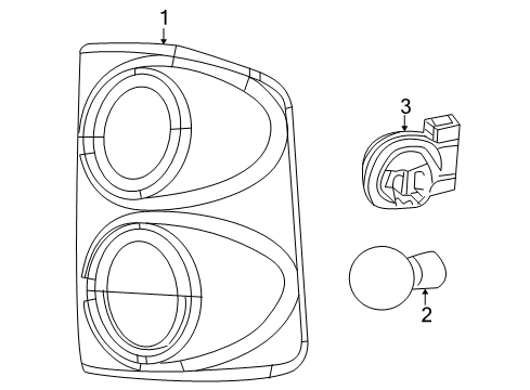 2011 Ram Dakota Socket - Lamp Diagram for 68060364AB