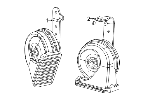2019 Jeep Cherokee Lower Note Horn Diagram for 68292877AA