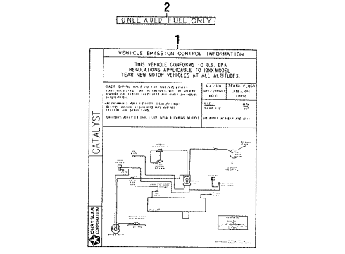 1998 Dodge Neon Info Label Diagram for 4783035AC