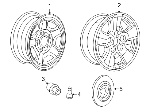 2010 Dodge Dakota Center Cap Diagram for XG76S4AAA