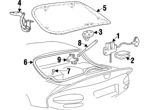 1997 Dodge Viper Lift Cylinder Diagram for 4763387AB