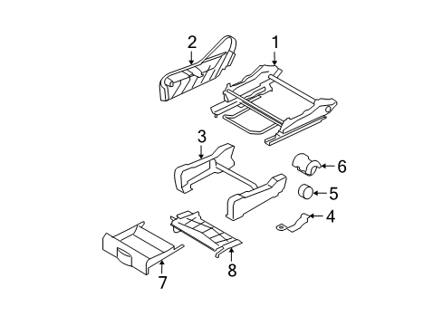 2008 Dodge Grand Caravan Side Shield, Front Inner Passenger Side Diagram for 1JB151DVAA