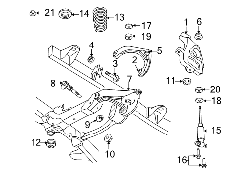2014 Ram 1500 Coil Spring, Front Diagram for 5154569AB