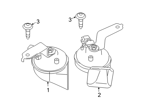 2007 Chrysler 300 Lower Note Horn Diagram for 68054453AB