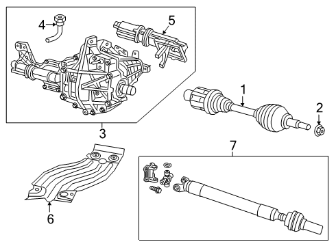 2021 Ram 1500 Differential Assembly, Front Diagram for 68441650AC