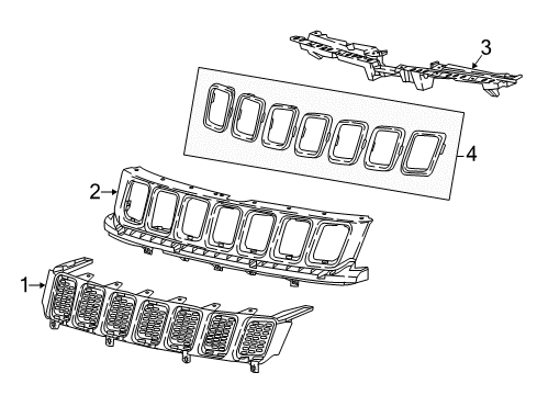 2023 Jeep Compass Grille - Upper Diagram for 6WZ52GXHAA