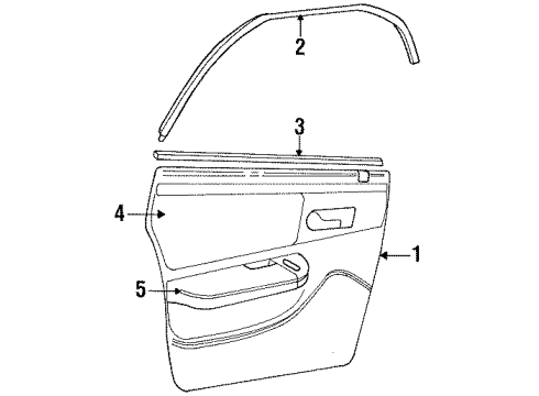 1997 Chrysler LHS Interior Trim - Rear Door Diagram