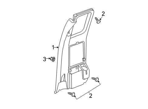 2005 Dodge Dakota Door Trim Panel, Slate Gray, Rear Inner Driver Side Diagram for 5JJ31XDHAD