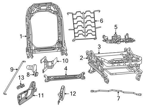 2025 Ram 1500 Passenger Seat Components Diagram