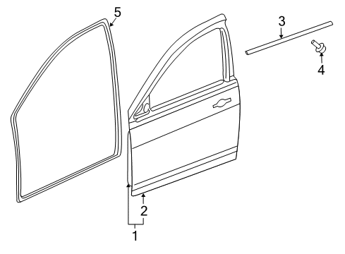 2007 Jeep Patriot Door Weatherstrip, Front Diagram for 5067767AD