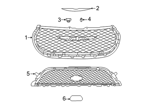 2021 Chrysler Pacifica Upper Grille, Front Diagram for 6WF26DX8AC