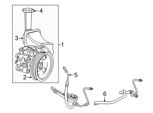 2012 Jeep Grand Cherokee P/S Pump & Hoses Diagram