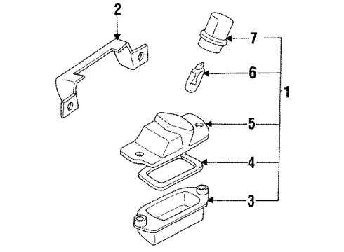 1993 Dodge Colt License Lamp Mount Bracket Diagram for MB867726