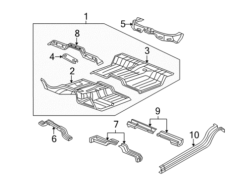 2010 Dodge Ram 1500 Rear Crossmember, Driver Side Diagram for 68525585AA