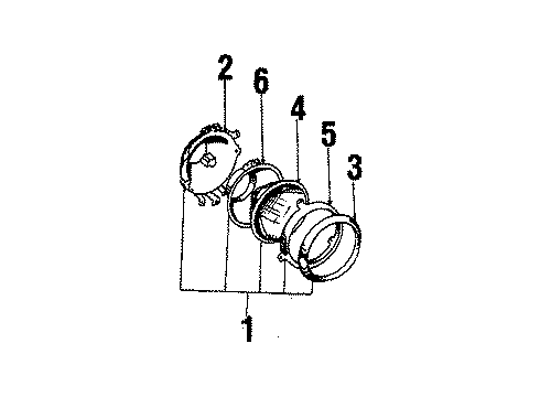 1985 Jeep CJ7 Sealed Beam Diagram for L0HJ6024