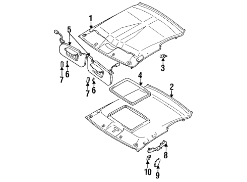 1999 Chrysler Sebring Sunvisor, Beige Diagram for MR366832