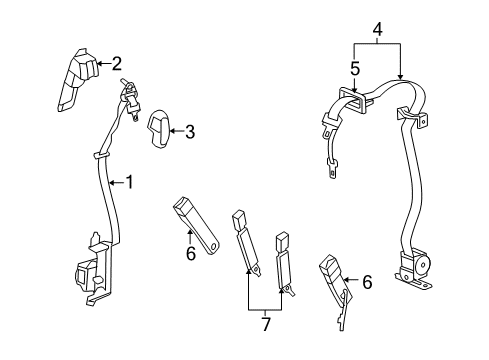 2011 Ram 2500 Outer Buckle, Gray, Front Passenger Side Diagram for 5KU961DVAA