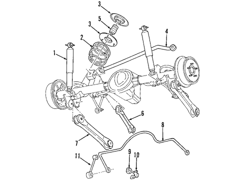 1998 Jeep Cherokee Shock Absorber, Rear Diagram for 52087835
