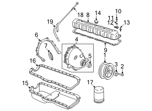 2003 Jeep Wrangler Valve Cover Stud Diagram for 6035968AA